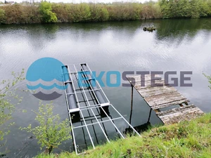 KOSTENLOSE LIEFERUNG* Schwimmsteg Steg 6x2m - 12qm mit Gangway 3x2m - 6qm - Bild 1 von 2