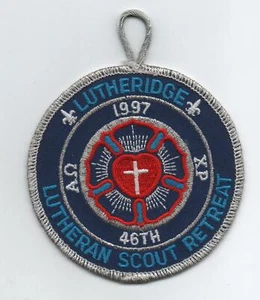 1997 Lutheridge, 46th Lutheran Scout Retreat Patch, Mint! - Picture 1 of 1