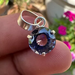 Colgante de tanzanita natural de 10 quilates en plata de ley 925 - Certificado e impresionante - Imagen 1 de 5