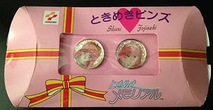 Konami Tokimeki Memorial Girl Side Shiori Fujisaki Pin Set Pinback Enamel Metal - Picture 1 of 3
