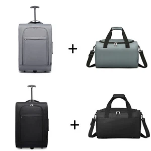 Cabin Hand Luggage Soft Suitcase Trolley Travel Case Duffle Carry on Bag - Picture 1 of 57