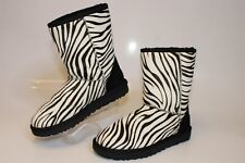 UGG Australia Uggs Womens 7 38 Classic Short Zebra Print Cow Fur Boots 1019123