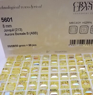 5601 Swarovski® Jonquil (ABB) 8mm cube beads   2 pieces/pack ***Very Rare*** - Image 1 of 2