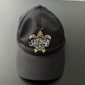 Salt Life Strapback Hat Black w/ Turtle Logo OSFM Live Salty - Picture 1 of 8
