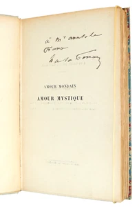 Dédicace H. de la Ferrière à Anatole France. Amour mondain, amour mystique. 1888 - Foto 1 di 7