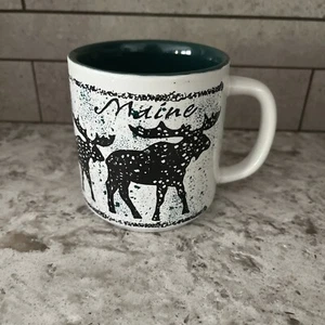 Ceramic Maine Moose Themed Coffee Mugs - Picture 1 of 5