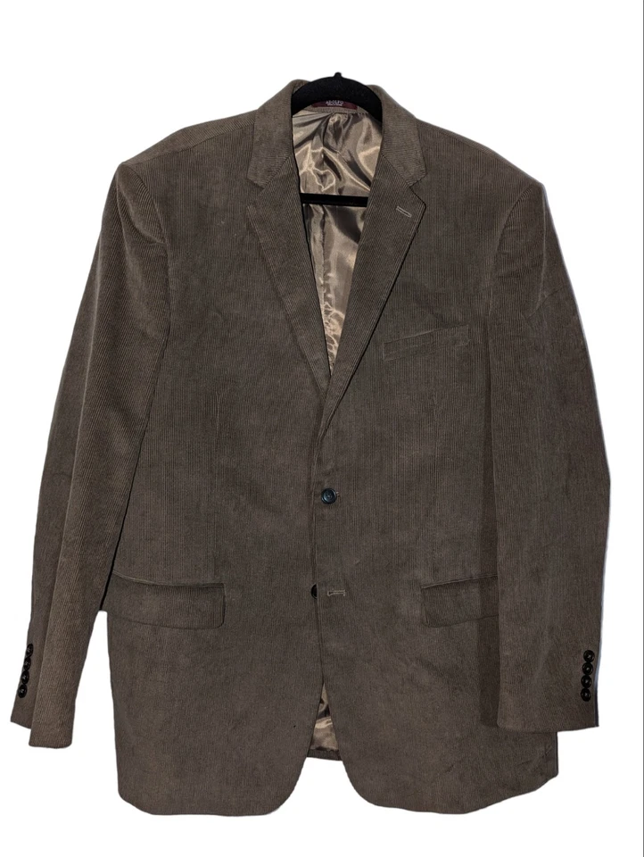 Adolfo Mens Blazer Sport Coat Two Button Casual Jacket Size 46L Corduroy Suits - Image 1 of 4