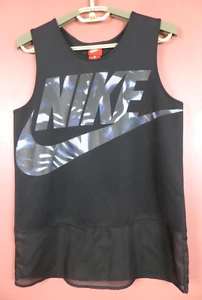 TB13531- NIKE Womens Stretch Polyester Tank Top Actice Run Swoosh Logo Black S - Picture 1 of 8