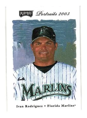 2003 Playoff Portraits #87 Ivan Rodriguez Florida Marlins - Image 1 of 2
