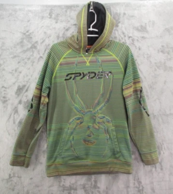 Spyder Hoodie Boys XL Mens Small Hooded Sweatshirt Pullover Long Sleeve Striped - Image 1 of 4