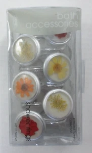 FLOWERS Daisies Yellow, Orange, Red, Resin, Set of 12 Shower Hooks - Picture 1 of 3