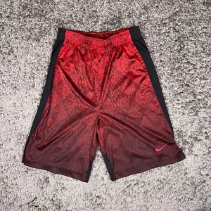Nike Dri-FIT Athletic Shorts Geometric Print Red Black Boys XL - Picture 1 of 10