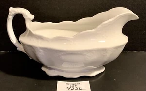 Vintage White Gravy Boat W. H. Grindley  Co. England Scallop Edge Patterned - Picture 1 of 14
