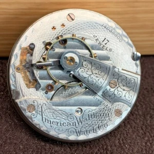 1904 Waltham Grade: No. 825 18S 17 Jewels Open Face Pocket Watch Movement Repair - Picture 1 of 2