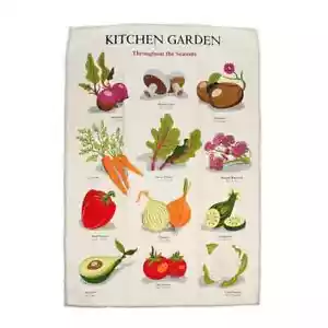 Geschirrtuch Küchentuch Baumwolle 50x70 cm Vintage Gemüse Garten - Bild 1 von 3