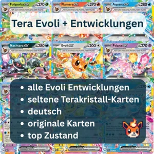 Evoli und Entwicklungen Set EVOLITION Tera ex Pokemon PRE Prismatische Geschenk - Bild 1 von 2