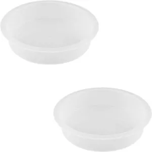 2pcs Plastic Round Bird Feeders Bowls, Wild Birds Seed Feeder Waterer Birdbath - Picture 1 of 7