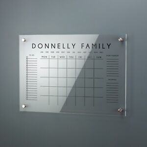 Personalised Acrylic Monthly Planner Plaque House Sign Printed Organiser Signage