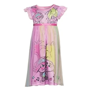 Trolls Poppy and Viva Toddler Girl's Fancy Rainbow Character Nightgown, Gown - Picture 1 of 7