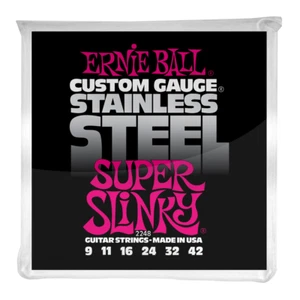 Cuerdas de guitarras eléctricas de acero inoxidable Ernie Ball 2248 9-42 súper elegantes - Imagen 1 de 1