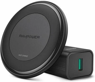 Cargador Inalámbrico Rápido RAVPower 10W Max con Adaptador QC 3.0, Compatible con iPho Foto 1 de 4