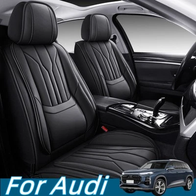 Fundas de asiento de auto de cuero sintético cobertura completa de 5 asientos para Audi Q3 Q5 Q7 A1 A3 A4 A6 Foto 1 de 4