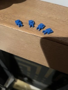 Vintage Lego Blue 1x1 Plate Thin U Clip Parts X4 Town Train Castle Space 4085 - Picture 1 of 2