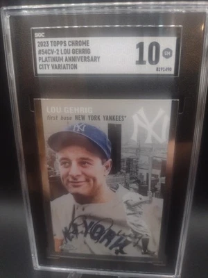 2023 Topps Cromo Lou Gherig Platino Aniversario City Variation SGC 10 Foto 1 de 2