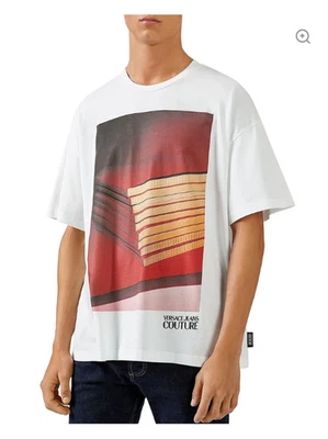NWT Men's Multicolor Authentic "Graphic Logo T-shirt" by Versace - Size Large - Image 1 of 4