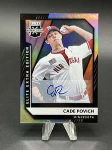 2021 Panini Elite Extra Edition Autograph #98 Cade Povich Rookie Twins Auto RC - Picture 1 of 2