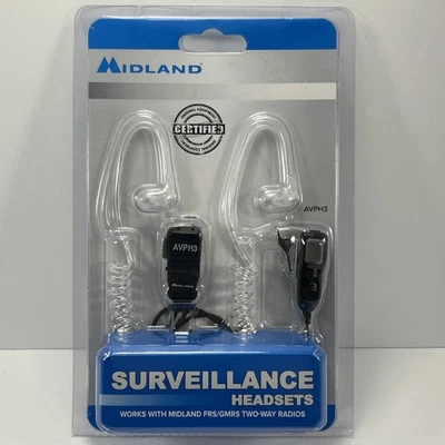 NEW Midland AVPH3 Surveillance Headset FRS GMRS Two-Way Radio Mic Orig Equipment - Image 1 of 3