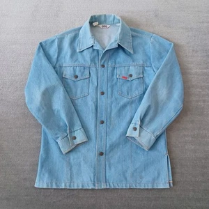 Giacca vintage Big Smith denim shacket uomo L con bottoni lavoro fienile anni 70 USA - Foto 1 di 12