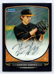 2013 Bowman Chrome Hunter Harvey #BCA-HH Prospect Black Refractor Auto SP #'d/50 - Picture 1 of 3
