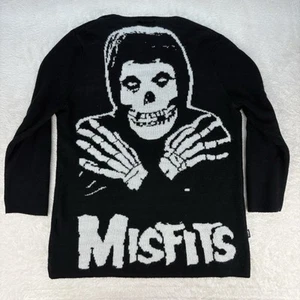 Misfits Iron First Cardigan Women XXL Fiend Club Skull Large Print Sweater Black - Picture 1 of 12