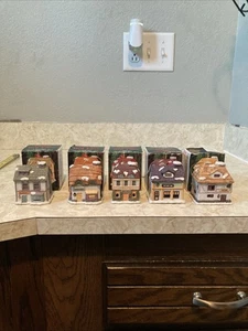 5 Different Dickens Village Bell Lites Ceramic Ornaments Vintage 90’s With Boxes - Picture 1 of 15