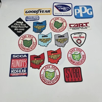 Vintage Patch Set Lot Of 18 Patches SCCA, SVRA, Goodyear, Auto Racing Sports Car - Image 1 of 4
