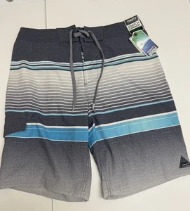 Pantalones Cortos de Tabla Trinity Talla 32 Gris Multicolor Rayas -Elásticos - Cierre de Ojal Nuevos con Etiquetas - Imagen 1 de 8