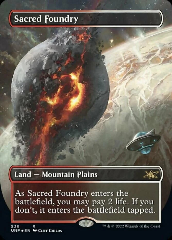 [1x] Sacred Foundry - Borderless - Galaxy Foil quase em perfeito estado, Inglês Unfinity Singl - Imagem 1 de 1