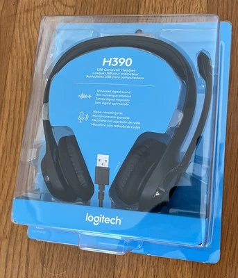 Microfone Logitech H390 Over Head Comfort USB cancelamento de ruído NOVO - Imagem 1 de 3