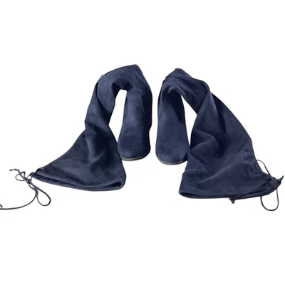 Botas por encima de la rodilla Unisa para mujer 8M azul marino punta cuadrada tacón ancho imitación gamuza  Foto 1 de 4