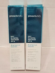 Lot Of 2 PROACTIV MD DAILY OIL CONTROL MOISTURIZER SPF 30 Sunscreen 1.5 oz 2022 - Picture 1 of 5