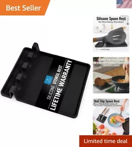 Sleek Square Spoon Holder - BPA-Free Silicone Utensil Rest for Clean Countertops - Picture 1 of 9