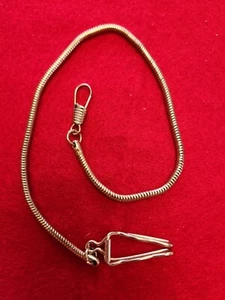 VINTAGE 1950’S POCKET WATCH SNAKE CHAIN GOLD PLATED, 14.5in , Mint Condition - Picture 1 of 4