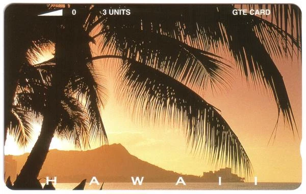 Scheda telefonica TK 239b 3u Diamond Head - Sunrise With Palm Tree & Mountains