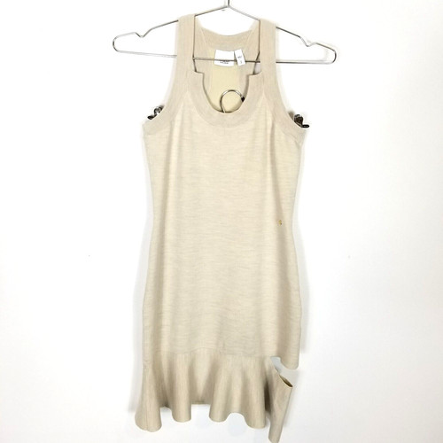 Mini abito donna Burberry Avena Saadia Peplum taglia S misto lana designer festa