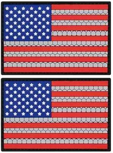 Parche de goma PVC bandera americana de Estados Unidos || 2 piezas gancho respaldo 3"x2" - Imagen 1 de 1