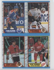 1989 O-Pee-Chee Box Bottoms Complete Panel Jari Kurri Steve Larmer Cam Neely HOF