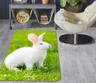 3D Lawn Rabbit N185 Animal Non Slip Rug Mat Round Elegant Carpet Fay