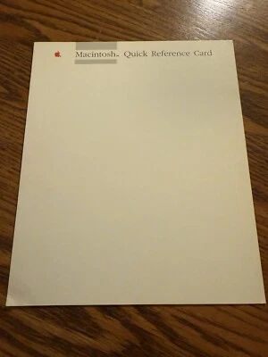 VINTAGE APPLE MACINTOSH 1987 QUICK REFERENCE CARD, 030-3180-A - Image 1 of 4