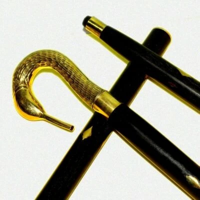 Solid Silver Brass Derby Design Handle Vintage Style Wooden Walking Stick Canes - Image 1 of 4